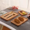 Placas retângulo de bandeja de chá de madeira de placa de placa de frutas de bolo de frutas para El Home Home Solid Wood Palet