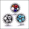 Verschlüsse Haken Großhandel Gemischte Strass Druckknöpfe Schmetterling Verschluss 18mm Metall Dekorative Knopf Charms Für DIY Snaps Schmuck Fin Dhkyv