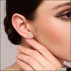 Stud Butterfly Sier Earrings Dream Super Flash Zircon Factory Wholesale Diamond Earring Drop Delivery Jewelry Dh7Wu