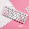 Keyboards 129 Keys XDA Profile PBT Pink Bunny Theme Cute Creative Keycap DYE-SUB Suitable For MX Switch Personality Mechanical Keyboard T230215