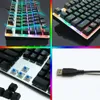 Toetsenboards Metoo Edition Gaming Mechanical Keyboard 87 104Keys LED Backlit Red Axis Russisch US Spaans voor Game Laptop PC T230215