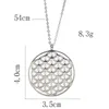 Pendentif Colliers En Acier Inoxydable 316 Fleur De Vie Collier Creux Rond Guérison Chakra Orgone Chanceux Chaîne Amulette Bijoux Cadeau