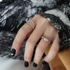 Cluster Rings 925 Sterling Silver Double Layer Trendy Gold For Women Handmade Anillos Plata De Ley Jewelry Accessories Joias Ouro 18k