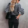 Blouses Loose Puff Long Sleeve Boho denim blouse shirts voor vrouwen voor vrouwen tops vintage katoen blusas casual 2023 lente herfst shirt