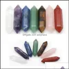 L￶sa ￤delstenar 7st/set chakra healing reiki naturlig sten hexagon prism polering rock quartz yoga meditation energistenar p￤rla d dhyq6