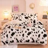 Juegos de cama Super Shaggy Coral Fleece Warm Cozy Princess Juego de cama Mink Velvet QuiltDuvet Cover Set Bed Edredón Manta Fundas de almohada 230214