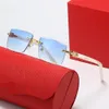 Designer sunglasses for women square sunglass carti sunglasses Gold Rimless Diamond Classic Vintage Sunglasses red case sun glasses carti glasses lunette