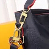 Borsa Melie Tote Bag Fondo con manico rimovibile Tracolla con fiori antichi Lettere in vera pelle Hardware dorato Tasca esterna con zip Borse a tracolla da donna