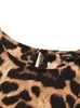 Blusas para mujer, camisa para mujer 2023 VONDA, Blusa con estampado de leopardo para mujer, Blusa informal de manga larga con cuello redondo, Tops Chemise de gran tamaño