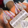 ديكورات فن الأظافر 12 صناديق مجموعة من AB Crystal Diamond Gem 3D Glitter Nail Art Decoration Beauty 230214