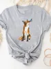 T-shirt da donna Dog Love Sweet Cartoon Stampa Camicia Manica corta Abiti estivi Abbigliamento donna T-shirt grigia Basic Top Fashion 2023