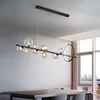 Lampadari Kobuc Lampadario moderno per sala da pranzo a bolle di vetro con illuminazione a sospensione con cavo metallico G9 lungo e rotondo per bar ristorante