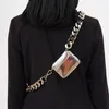 Mini porte-monnaie mode chaîne en métal grossier portefeuilles petits sacs à bandoulière pour femmes