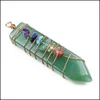 H￤nghalsband Arrowhead Chakra Reiki Healing pendums charms naturliga stenar amet kristallmeditation hexagonal pendum f￶r m￤n wome dhxr1