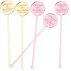 Autres fournitures de fête festive 100PCS Bâtonnets d'agitation gravés personnalisés Bar Swizzle Acrylique Table Tag Baby Shower Decor 230215