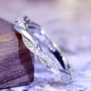 Band Rings 1pc Delicate Gold Silver Color Twined Vine Infinity Rings for Women Simple Fashion White Zircon Bridal Engagement Wedding Ring G230213