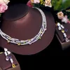 Wedding Jewelry Sets CWWZircons Shiny Turtle Cubic Zirconia Pave Colorful Multilayer Costume Necklace Women Wedding Bridal Party Jewelry Sets T680 230215