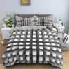 Bedding sets 3D Geometric Duvet Cover KingQueen SizeThreedimensional Bedding Stereoscopic Dense Cuboid Abstract Art Polyester Quilt Cover 230214