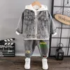 의류 세트 Kid Boy Jeans Jacket Hoodies and Pant 3 in 1 Spring Autumn Casual Set