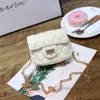 Girls diamond lattice quilted handbags kids metals buckle chain crossbody bag lady style children PU leather messenger bags Z0243V