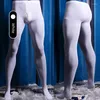 Calzini sportivi Invernali in nylon tinta unita Long Johns sono stretti collant da corsa in velluto caldo collant da uomo