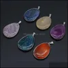 魅力Irregar Waterdrop HealingReiki Semipious Stone Dragon Stripe Agate Crystal Pendant Diy Necklace Women Fashion Jewelry Fin Dhreg