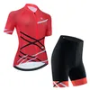 2024 Red Pro Women Summer Cycling Jersey Set Short Sleeve Mountain Bike Cycling Clothing Breathable MTB Bicycle Clothes Wear Suit V3