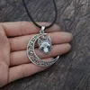 Pendentif Colliers Crescent Moon Wicca Wolf Collier Pagan Talisman Bijoux Pour Femmes Homme