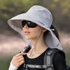 Wide Brim Hats Chapeaux de Seau Femmes Large Grand Bord Châle Seau Chapeau D'été En Plein Air Pêche Randonnée UV Anti Cou Protection Chapeau de Soleil Dames Chapeaux Bonnet 230215