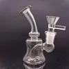 미니 봉 물 담뱃대 Recycler Dab Rig 두꺼운 흡연 물 담뱃대 14mm 공동 작은 유리 봉 저렴한 유리 버블 오일 그릇과 흡연 물 봉