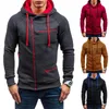 Mens Fashion Solid Color Hoodies Zipper Cardigan Hoodie A Variety of Printed Clothes with Different Colors and Patterns