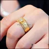 С боковыми камнями золотые кольцо мужчины Moissanite Classic Trend Trend Luxury Mens Banquet Jewelry Drop Delive Dhlvn