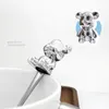 Servis uppsättningar kreativt rostfritt stål sked söt björn tecknad gaffel stick hushåll här