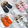 Designer sandals ladies fashion classic Rome flat sandals buckle woven leather hollow comfortable non-slip black white pink outdoor casual sports beach shoes 35-40