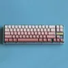Teclados gradiente rosa keycaps perfil oem perfil retroiluminado zagueiro transparente pbt lateral/top print keycaps para gk61 68 87 104 teclados mecânicos T230215