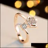 Com pedras laterais luxo brilho zircônia coroa anel para mulheres charme requintado diamante jóias pingente presente de aniversário entrega gota dhmrp