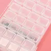 Förvaringslådor 28Grid Clear Acrylic Tom Box Nail Art Display avtagbar containerfodral