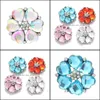 Clasps Hooks Noosa Plating Dazzling Heart Crystal Snowflake Snap Buttons Fit Diy 18Mm Button Bracelet Necklace Acc Ingredients Jew Dhf84