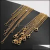 Cadenas Collar de cadena de oro de 18 quilates de acero inoxidable de 50 cm al por mayor O Fit DIY Collares pendientes Bk Entrega de gotas Colgantes de joyería Dhce8