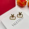 Luxury brand design 18k gold light color stud earrings VL high quality earrings