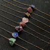 Подвесные ожерелья Reiki Healing Stone Makulum Rock Crystal Natural Amethysts Lapis Tourmaline Fluorite Pink Quartz