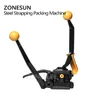 ZONESUN 産業機器手動鋼ストラップツール A333 バックルフリーシールレスハンドヘルド鋼ストラップ機械 13/16/19 ミリメートル鋼ストリップストラップ