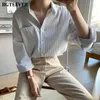 Женские блузкие рубашки Bgteever Vintage Ladies Полоса