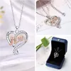 Pendant Necklaces Fashion Letter I Love You Mom Necklace Sliver Color Zircon Heart Pendants For Women Jewelry Mother's Day Gifts 2023