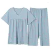 Kvinnors sömnkläder varumärke Kvinnors pyjama Set Summer Soft Modal Nightwear Kvinnlig stor storlek 3XL Kort ärm och hemkläder pyjamas