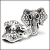 CLASPS HOODS Rhinestone Gadget Elephant Head 18mm Snap Button Charms f￶r Snaps DIY smyckesfynd leverant￶rer g￥va droppleverans c dh8vh