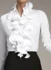 Blusas femininas camisas elegantes assimétricas tops femininos blusa de primavera ZANZEA casual botão para baixo blusas femininas lapela camisas de manga comprida oversized 230215