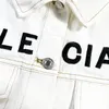 Erkek Ceketler Klasik Paris Stil Denim Kadın Ceket Dış Giyim Baskılı Mektuplar Günlük Stilist Ceket Gündelik dışarısı