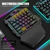 Keyboards One Hand Mechanical Wireless Gaming Keyboard RGB Backlit Portable Mini Keyboard Game Controller For PC PS4 Gamer T230215