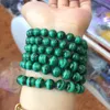 Strand Natural Malachite Stone Charm Armband Guardian of Love Armelets Bangle Women Wedding Valentine's Gift Crystal Jewelry Pärlagad